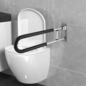 Maniglione pieghevole per disabili corrimano per WC supporto bagno binario di sicurezza US - Foto 1 di 11