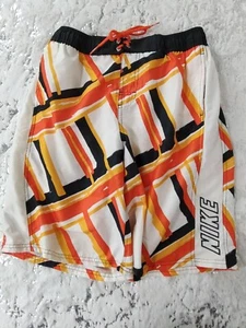 Nike Swim Trunks Boys Extra Large Board Shorts Lined Bright Orange Swim Suit - Picture 1 of 8