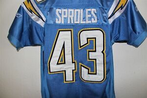 SAN DIEGO CHARGERS - DARREN SPROLES #43 - EMBROIDERED REEBOK NFL JERSEY YOUTH M