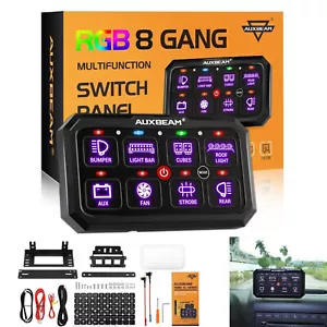 AUXBEAM RB80 XL RGB Lights Bar 8 Gang Switch Panel Multifunction System Control - Picture 1 of 9
