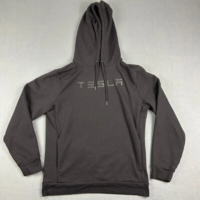 Sudadera con Capucha Tesla Para Hombre Mediana Negra Pullover Coches Eléctricos Cordón Foto 1 de 4