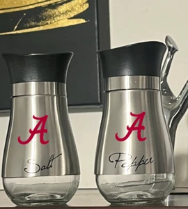 Alabama Crimson Tide  4 “ NCAA Football Stainless Steel Salt & Pepper Shaker Set - Picture 1 of 2