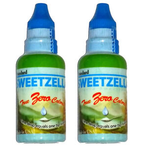2 bottles True Zero Liquid Sucralose Sweetener 1 drop=1 tsp 800 - 1400 Servings!