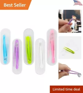 5 pcs Contact Lens Stick Tool Case Set - Convenient Inserter/Remover & Tweezer - Picture 1 of 9