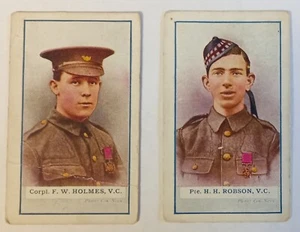 THE GREAT WAR, VICTORIA CROSS HEROES. BY GALLAHER 1915 CARD Nos 17 and 18 - Picture 1 of 2