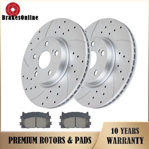 Front Brake Rotors Pads Kit for Toyota Avalon Lexus ES350 ES300H Slotted Brakes - Picture 1 of 7