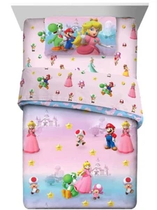 Super Mario "Royal Peach" Kids Reversible Twin Bed Set-AB0CHMXWSX32 - Picture 1 of 4