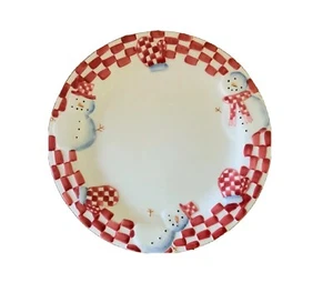 Christmas Holiday Snowman Ceramic Cookie Dessert Plate Vintage Bath & Body Works - Picture 1 of 3