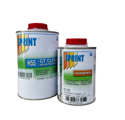 ICR TRASPARENTE ACRILICO HS 2K 1LT- SPRINT H55 PER AUTO + CATALIZZATORE ALTO SOLIDO