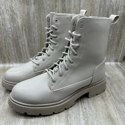 Botas de combate NoBo No Boundaries para mujer talla 10 crema con cordones Foto 1 de 4