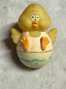 Vintage Easter Egg Chick Weeble Wobble Action Figure Russ Berrie Toy - Picture 1 of 1