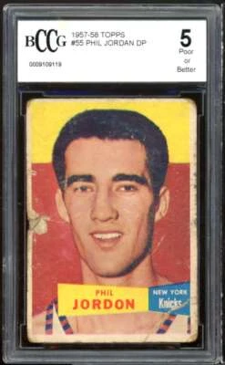 1957-58 Topps #55 Phil Jordan Card BGS BCCG 5 Poor - Image 1 of 2