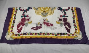 Mary Kay Women Silk Scarf Signature Logo 36" X 36" Angels Cherubs Heaven - Picture 1 of 9