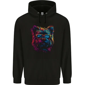 Retrowave Yorkshire Terrier Dog Childrens Kids Hoodie - Picture 1 of 3