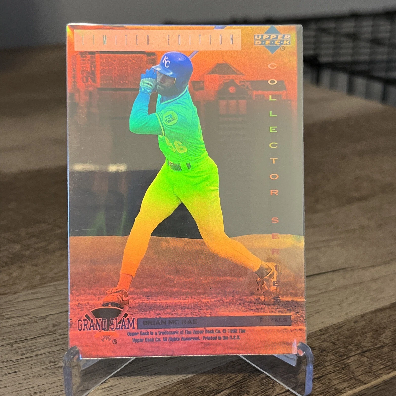1992 Upper Deck #15 Brian McRae UD Denny's Grand Slam Hologram Card Royals