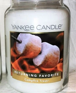 Yankee Candle "CAMPFIRE TREAT" Fireside-Food ~Large 22 oz ~WHITE LABEL~RARE~ NEW - Picture 1 of 1