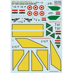Print Scale 48-091 Decal 1:48 MiG-19s and MiG-21s of the Arab Air Force Part 2 - Foto 1 di 2