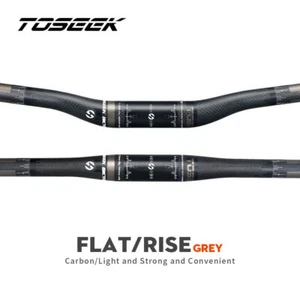 TOSEEK Full Carbon MTB Handlebar 31.8mm XC MTB Bike Flat Bar Rise Bar 600-760mm - Picture 1 of 23