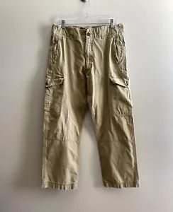 American Eagle Outfitters Combat Trouser Cargo Pants Mens 32x32 Khaki Distressed - Picture 1 of 11