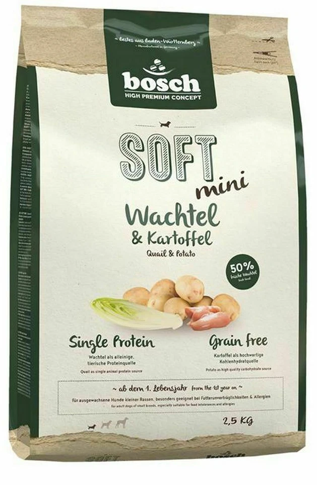 Bosch SOFT MINI Wachtel und Kartoffel 2,5 kg getreidefrei für kleine Rassen - Bild 1 von 1