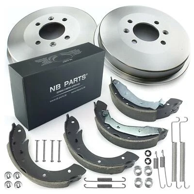 2x Bremstrommel + Bremsbacken hinten für Citroen Berlingo Xsara Peugeot Partner - Bild 1 von 2