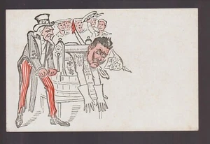 c1918 WW1 Propaganda UNCLE SAM Sailors Cheering KAISER WILHELM Washing Ringer - Picture 1 of 3