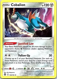 Cobalion 126/195 Rare Silver Tempest Pokemon Card - NM Near Mint - Picture 1 of 2