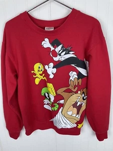 Sudadera Roja Vintage Looney Tunes Taz Silvestre Tweety Cuello Redondo Marciano XS - Imagen 1 de 12