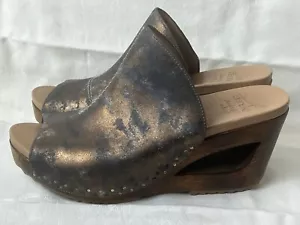 Dansko Women’s Sage Metallic Wedge Sandals Handcrafted Clogs Wedge Heel Sz 8.5-9 - Picture 1 of 11