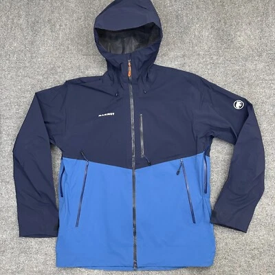 Mens Mammut Blue Alto Guide HS Hardshell Regular Fit Zipper Hooded Jacket Sz XL - Изображение 1 из 4