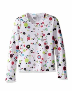 Hot Chillys Youth Pepper Skins Print Crewneck Dots & Hearts White, XL Girls NWT - Picture 1 of 4