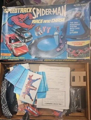 1979 Matchbox Speedtrack Spider-man Race & Chase Set, Slot Cars, See Ad. (F60) - Image 1 of 4