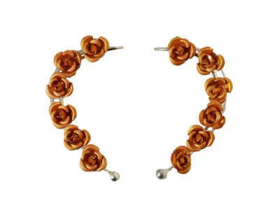 Small Rose Elf Ear Cuffs Silver Non Piercing Fantasy Earrings – Medieval Metal - Image 1 of 4