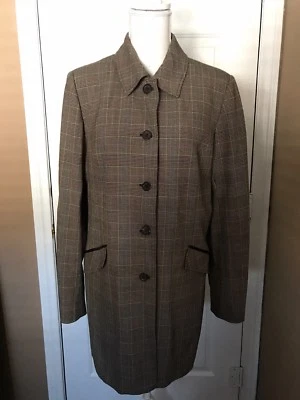 Women’s Dialogue Coat Blazer Brown Fully Lined Five Front Button Size 14 - Image 1 of 4