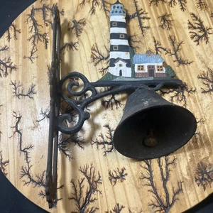 Vintage Gusseisen Englischer Leuchtturm Abendessen Alarm Türklingel - Bild 1 von 10