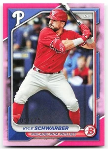 🔥 2024 Bowman #89 Kyle Schwarber Fuchsia #/299 - Picture 1 of 2