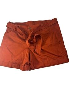 C Est 1946 Orange Shorts Plus Size 20W Classic Chino Tie at Waist Cuffed - Picture 1 of 6