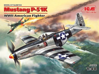 KIT MODELLINO AEREO ICM MUSTANG P-51K WWII AMERICAN FIGHTER MODELLISMO 1:48 - Immagine 1 di 4