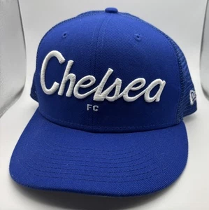 Men's New Era Blue Chelsea Football Club Script Trucker 9FIFTY Snapback Hat OSFM - Picture 1 of 6