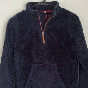 Joules Sweatshirt Boys 9-10 Navy Blue Fleece Pullover 1/4 Zip - Picture 1 of 8