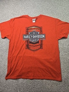 Harley Davidson Shirt Mens Extra Large Orange T Shirt Youngstown Ohio Bike Town - Picture 1 of 13