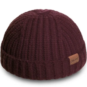 Fisherman Short Beanie Hats Skull Cap for Men (US, Alpha, One Size, Wine Red) - Picture 1 of 6