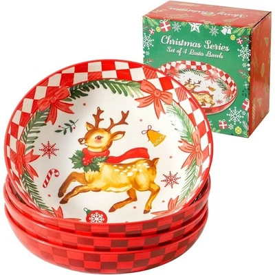 Versátil Juego de Cuencos para Pasta de Gres Duraderos Cuencos Profundos Ensalada Sopa Cereal Ramen Foto 1 de 4