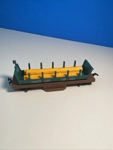 HO Timber Line Saw Mill Log Flat Dump Car With Logs* - Picture 1 of 7