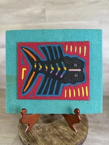 Kuna Mola Ozean Sonnenfisch Panama Volkskunst Applikation Textil Boho Wanddeko - Bild 1 von 11