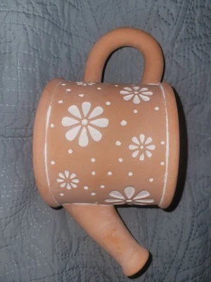 Decorative Terracotta Floral Design Watering Can - Image 1 of 3