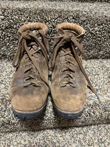 Vintage Vasque Hiking Boots Brown Leather Men's 11.5 D Mountaineering Italy 7506 - Picture 1 of 24