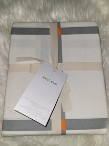 Westelm Pop Plaid Tartan Twin Bettbezug 68 Zoll × 86 Zoll Neues Papieretikett hat Flecken - Bild 1 von 4