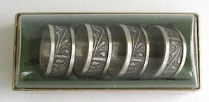Morken Gullsmed Pewter Napkin Rings set of 4 - Picture 1 of 9