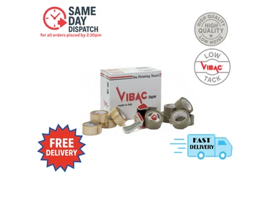 Vibac 832 Heavy Duty Tape, Acrylic Low Noise Brown | Clear 52mu, 48mm X 66m